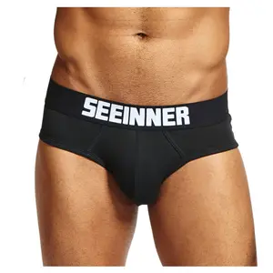 Customized Waistband Cotton Panties Gay Inner Bodysuit Shorts Underwear Mens Long Boxer Bikini Sexy Briefs Men
