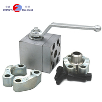 Nouvelle vanne à boisseau sphérique haute pression Zhongye ZYQF-SAE 3000-25I 2022, corps rectangulaire, raccords hydrauliques manuels à bride, soudables