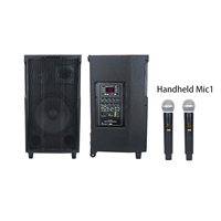Haut-parleur actif professionnel PL-4412A/B 200W avec microphone sans fil, woofer sur chariot pour système audio domestique et extérieur