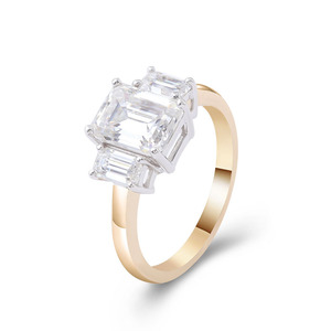 Бриллиантовое кольцо из синтетического чистого золота, 18 карат - Product Image 5