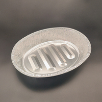 Plateau ovale jetable en aluminium pour usage domestique-pour le buffet de cuisson au barbecue-Récipient d'emballage alimentaire polyvalent
