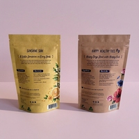 Pochette personnalisée en papier kraft avec fermeture éclair, sac d'emballage écologique naturel pour produits de bain, faible MOQ