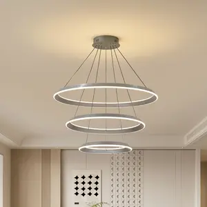 Luz de lujo para sala de estar, accesorios de iluminación colgantes, candelabro moderno para restaurante y bar anular