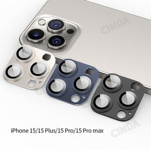 Protezione dello schermo di qualità dell'anello in alluminio di vetro temperato 9H di alta qualità per <span class=keywords><strong>iPhone</strong></span> 15 14 13 <span class=keywords><strong>12</strong></span> serie 11 copriobiettivo della <span class=keywords><strong>fotocamera</strong></span> - Product Image 6