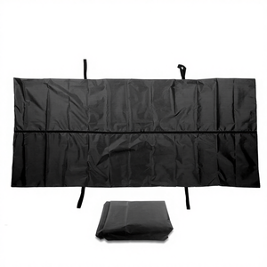 漏れ防止遺体袋（葬儀・病院搬送用）4ハンドル・中央ジッパー付き　黒（150x60cm） - Product Image 1