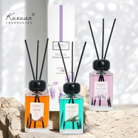 180ml Premium Reed Diffuseur Set Grande Taille avec Bouteille en Verre Minimalisme Couvercle en Bois l'air Est Frais et Désodorisé