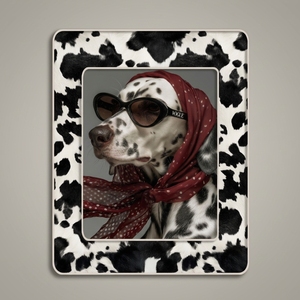 Tableau mural de luxe 80x100cm motif Dalmatien, peinture sur toile texturée 3D avec double cadre en similicuir, décoration moderne pour la maison - Product Image 2