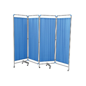 <b>Folding</b> Stainless Steel Privacy <b>Screen</b> 500x1800mm Blue Hospital Furniture For Clinics And Mobile Use - Product Image 3