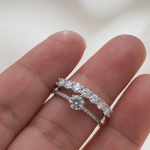 Bijoux de mode directement de l'usine, Ensemble de bagues en argent S925 avec 7 pierres multicolores de <span class=keywords><strong>petite</strong></span> taille, Moissanite VVS1 couleur D, taille ajustée - Product Image 4
