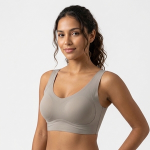 Bralette sin Costuras de Nylon y Spandex, con Tirantes Anchos, Sensación de Segunda Piel, Cómodo y Moldeador, <span class=keywords><strong>para</strong></span> Uso Diario Informal, Ropa Interior Femenina - Product Image 1