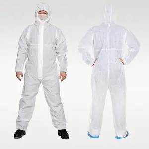 Macacão descartável uniforme antiestático PP para roupas de sala limpa, roupa antipoeira para produção de alimentos