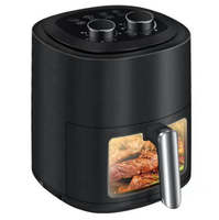 Friteuse à air ABS de 5 L de taille familiale, OEM/ODM, commande manuelle à double bouton avec préréglages pour les frites, le poulet, le poisson, forme carrée