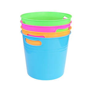 Seau à glace rond en plastique PP multicolore, design moderne et minimaliste, portable, pour bar extérieur, camping, bière, cola, refroidissement, utilisation en soirée, <span class=keywords><strong>Tomsawyer</strong></span> - Product Image 3