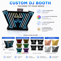 Table de DJ portable à LED avec panneaux lumineux multicolores pour soirées en club
