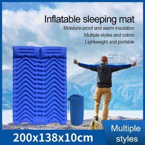 Estera portátil autoinflable gruesa para 2 personas, almohadilla <span class=keywords><strong>doble</strong></span> para dormir para acampar, mochilero, senderismo, coche, tienda de playa de viaje - Product Image 2