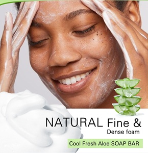 Jabón Sólido Herbal de Limpieza Profunda con Aloe Vera para Aclarar la Piel, Jabón de Baño Artesanal Anti-Acné con Esencia de Aceite de Coco para Hidratación Suave - Product Image 3