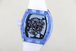 Reloj con emblema OEM más vendido, caja esqueletizada de cristal <span class=keywords><strong>azul</strong></span> transparente de alta calidad, reloj mecánico automático a prueba de agua. - Product Image 5