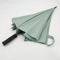 Parapluie de golf de luxe K-Design minimaliste à motif quadrillé céladon, 27 pouces, 8 baleines, coupe-vent, grande baldaquin, armature en fibre de verre, idéal pour cadeau personnalisé