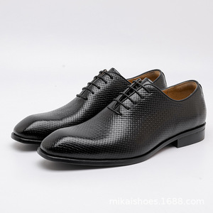 Nouvelles Chaussures Habillées Noires en Cuir Véritable à Bout Pointu et Lacets, Semelle Extérieure en Caoutchouc Antidérapante, Pour Toutes Saisons, Livraison Directe - Product Image 3