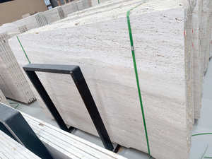 Carreaux <span class=keywords><strong>de</strong></span> travertin italien super blancs, modernes, polis, imperméables, personnalisés à partir <span class=keywords><strong>de</strong></span> grandes dalles pour usage en villa - Product Image 6