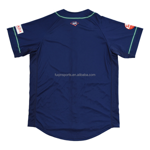 FQ Jersey bisbol polos, kaus sublimasi kancing penuh lengan pendek, kaus olahraga bisbol kustom - Product Image 5