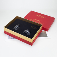Boîte de luxe personnalisée en carton rigide rouge avec dorure à chaud, faite à la main, pour emballage d'huile de parfum avec flacon