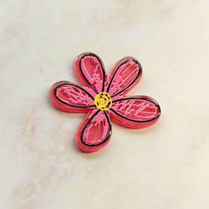 Nouveau produit créatif Transparent en relief Graffiti fleur de cerisier couleur boucles d'oreilles bricolage accessoires acrylique charme accessoires - Product Image 2