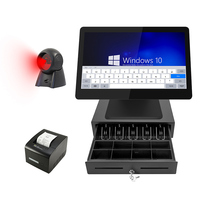 Pantalla táctil Windows Pos de 15,6 pulgadas, Wifi, Poe Power, escritorio, restaurante, venta al por menor, Monitor de pantalla táctil Pos con Vga Usb Rj45