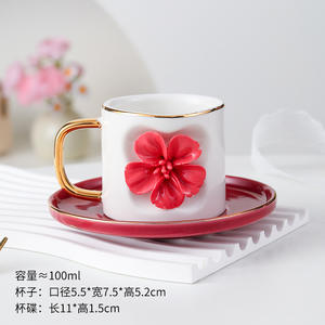 จานถ้วยกาแฟเซรามิกสุดสร้างสรรค์ดีไซน์รูปเชอร์รี่ด้วยมือแบบนอร์ดิกที่ปลอดภัยทันสมัยสำหรับบ้านสำนักงาน - Product Image 6