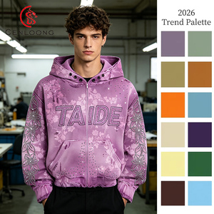 Felpe con Cappuccio Personalizzate Cenloong con Strass per <span class=keywords><strong>Uomo</strong></span>, Alta Qualità, Spesse, <span class=keywords><strong>Rosa</strong></span> Chiaro, 100% Cotone - Product Image 1