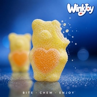 Heetverkopende Zweedse gummy snoepjes, varkensvormig hart, sinaasappel, aardbei, zuur, vegan, halal, US & EU-conform, cadeau, nieuwigheid