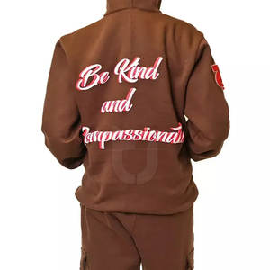 2024 calidad superior personalizada térmica Puff impresión sudaderas con capucha 100% algodón nuevo diseño sólido liso teñido invierno - Product Image 4
