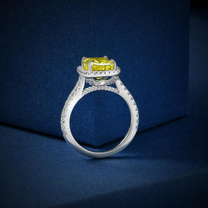 แหวนเงินโรเดียม S925หรูหราสำหรับผู้หญิงเพทายศิลปะหรูหราคลาสสิกแหวนเงิน - Product Image 4