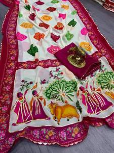 ผ้าส่าหรีมีลวดลายแบนดานีที่ประณีตทั่วทั้งผืน สีชมพูและสีขาว ให้ลุคที่โดดเด่นและคลาสสิก ราคาขายส่ง - Product Image 2