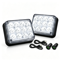Feu de signalisation d'urgence clignotant à LED carré 24W, rechargeable, avec fixation magnétique, aspect polycarbonate