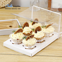 Boîte à Cupcakes à Long Muffin Transparent, Mini boîte à gâteaux transparente 6 trous 12 trous, fournisseur doré, bon marché