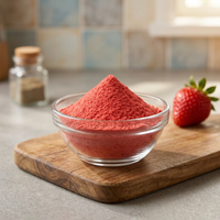 Hoogwaardig bulk gevriesdroogd aardbeipoeder, zoete smaak, vegan, zonder suiker, zonder conserveermiddelen, voedselingrediënt voor desserts