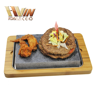Chaude <span class=keywords><strong>Lave</strong></span> Pierre <span class=keywords><strong>De</strong></span> Cuisson avec <span class=keywords><strong>Plateau</strong></span> En Bambou pour BARBECUE Extérieur - Product Image 1