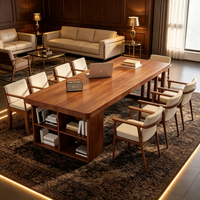 Bureau d'écriture de style américain en bois massif avec tiroirs, bureau à domicile, bureau d'étudiant avec grande surface de travail pour le salon