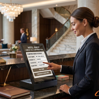 Pantalla de 10.1 Pulgadas para Registro en Hoteles, Android 11, Kiosco de Autoservicio, Pantalla Táctil, Señalización Digital, Directo de Fábrica, ODM, OEM