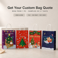 Sacs cadeaux en papier kraft personnalisés pour Noël, fêtes, Père Noël, avec poignées torsadées, motifs variés, vente en gros, directement de l'usine