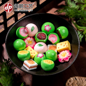 Resin Simulation Food Toys Chinese Pastries Round Floral Design Home Decoration Desktop Ornaments - Product Image 3