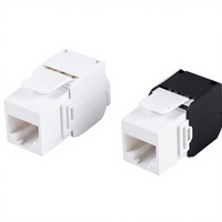 Modul Jaringan Cat6 Keystone Jack RJ45 UTP Tanpa Alat 8P8C Konektor Soket Betina Ethernet Panel Dinding Patch Panel PC Putih Hitam