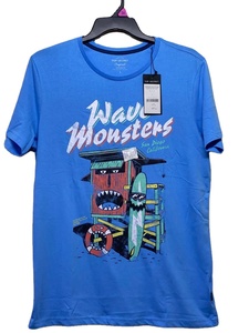Factory Overrun Camiseta de manga corta informal de verano para hombre 100% algodón Diseño estampado de rayas de secado rápido para el trabajo Lote de existencias para hombres - Product Image 1