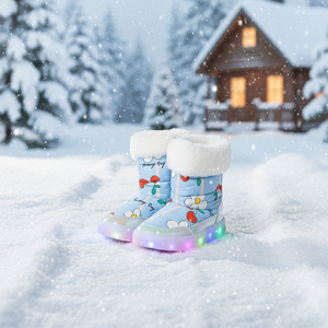 OZKIZ Korean Kids Winter Boots Girls 2-6 Years Flower Cherry Design Synthetic Upper Children's Fashion Wholesale - Product Image 3