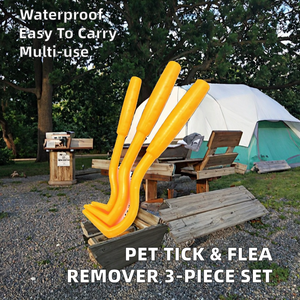 Ensemble portable 3 pièces en gros pour chats et chiens : Peigne anti-tiques, poux et <span class=keywords><strong>puces</strong></span> avec crochet <span class=keywords><strong>de</strong></span> fixation pour le camping et la randonnée en extérieur - Product Image 2