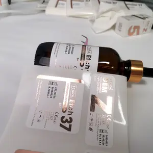 Label stiker produk Platform belanja pabrik Tiongkok cap panas kustom