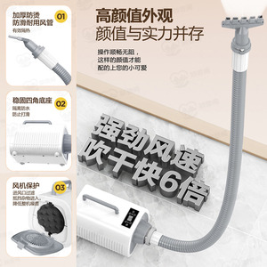 เครื่องเป่าขนสัตว์เลี้ยง รุ่น ZHC02 ซีรีส์ มอเตอร์ AC เสียงเบา พร้อมระบบป้องกันความร้อนเกิน สำหรับแมวและสุนัข - Product Image 2