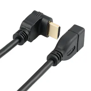 Vnew New design 0.15m Ethernet 4K 3D 60hz 90 degree male to female High speed hdmi cable for TV
