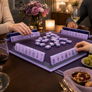 Fichas de Mahjong de Lujo con Tema Navideño, Fichas de Mahjong Acrílicas con Reverso Morado, Juego de Mahjong Americano, Regalo Familiar - Product Image 6